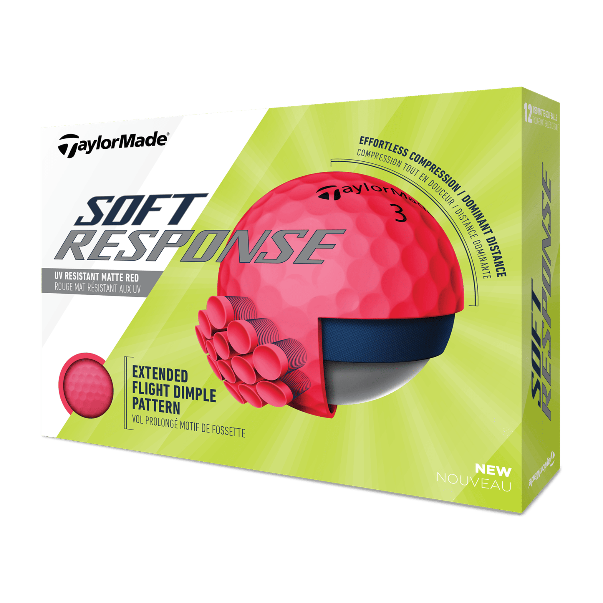 TaylorMade Soft Response (20) [12 míčků] Červená