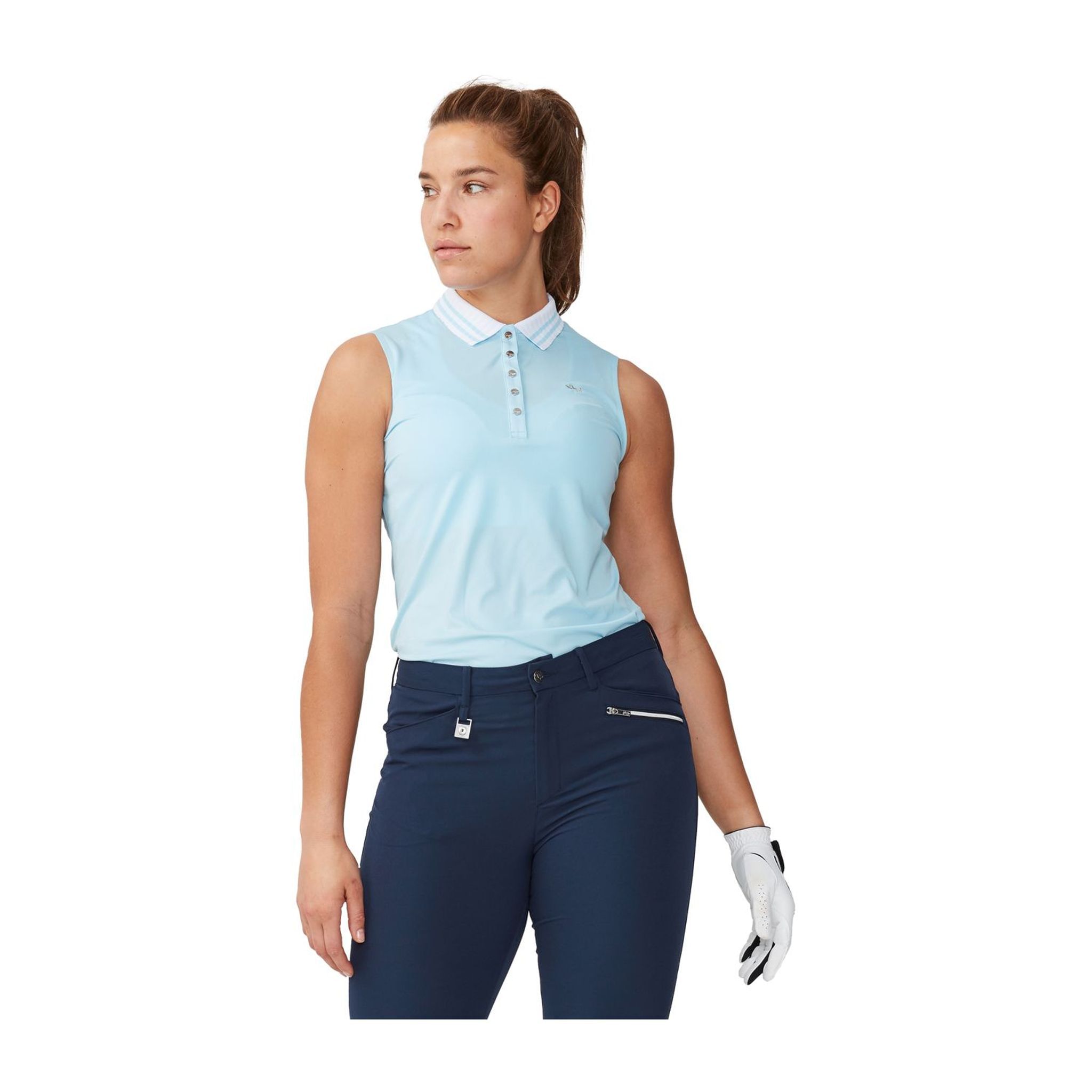 Röhnisch Stripe SL Polo Cool Blue Damen