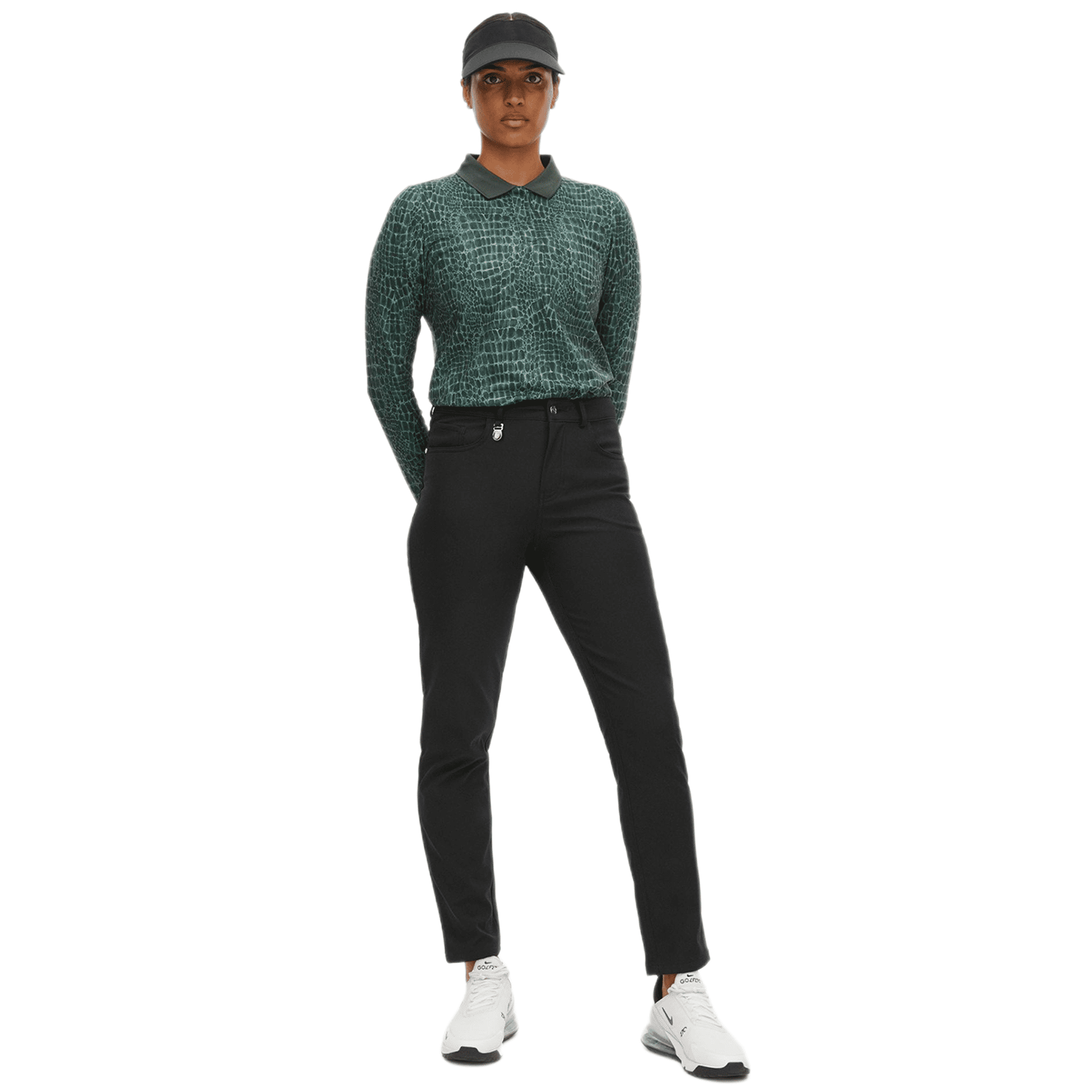 Röhnisch Sia Golf Polo Langarm Green Crocco Damen Damen