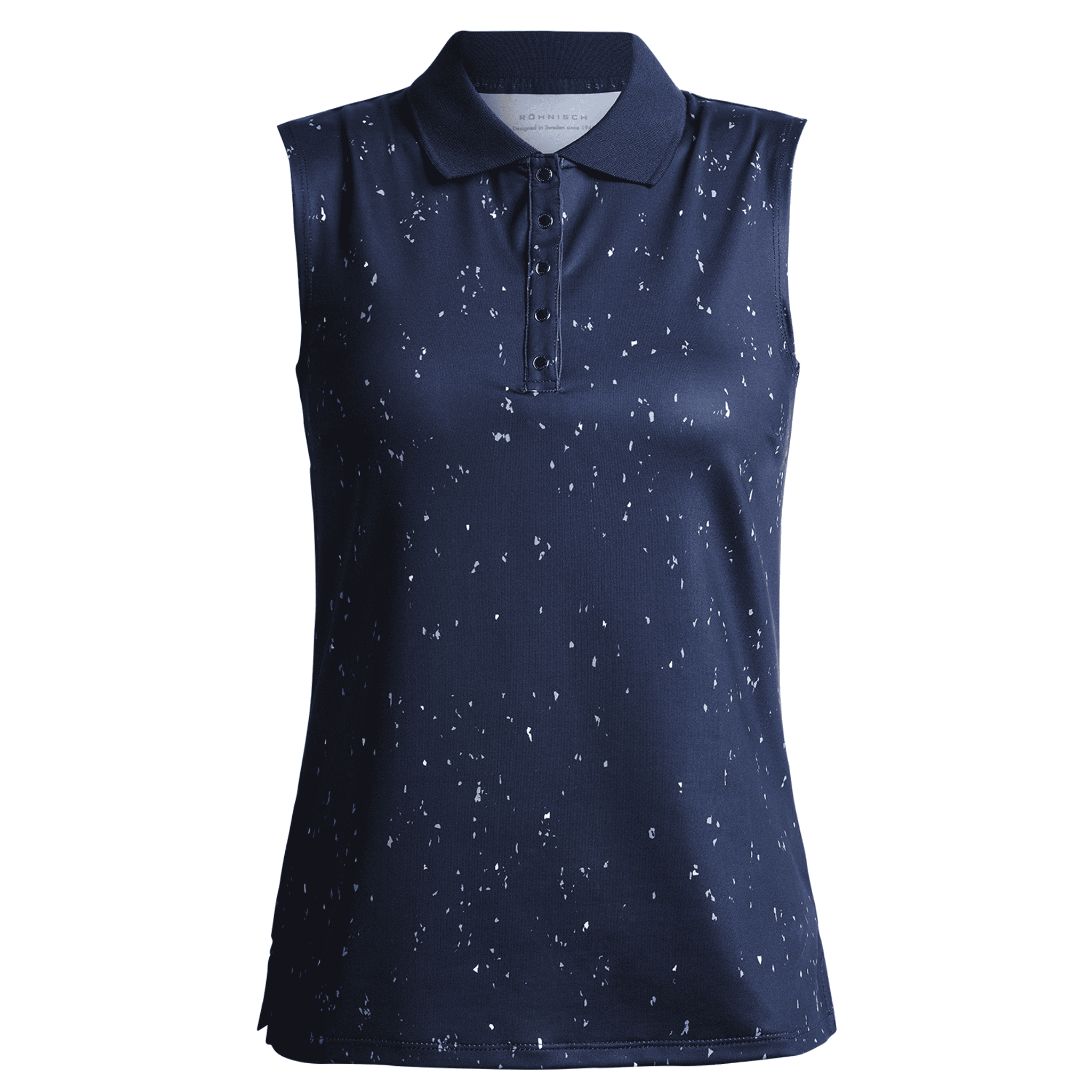 Röhnisch Direction Golf Polo Ärmellos Navyblau/Micro Spot D Damen