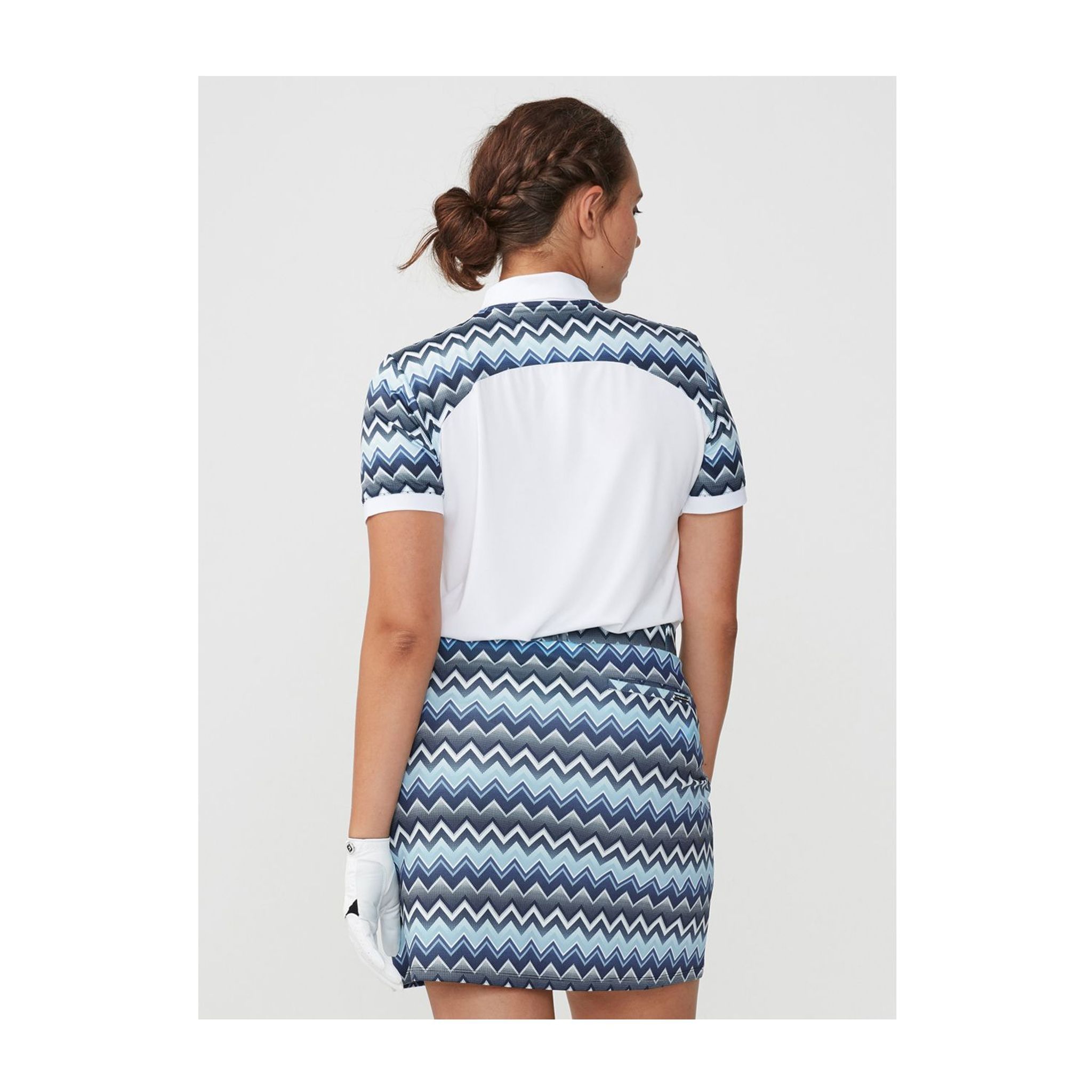 Röhnisch Element Block Polo Zigzag Blue Damen