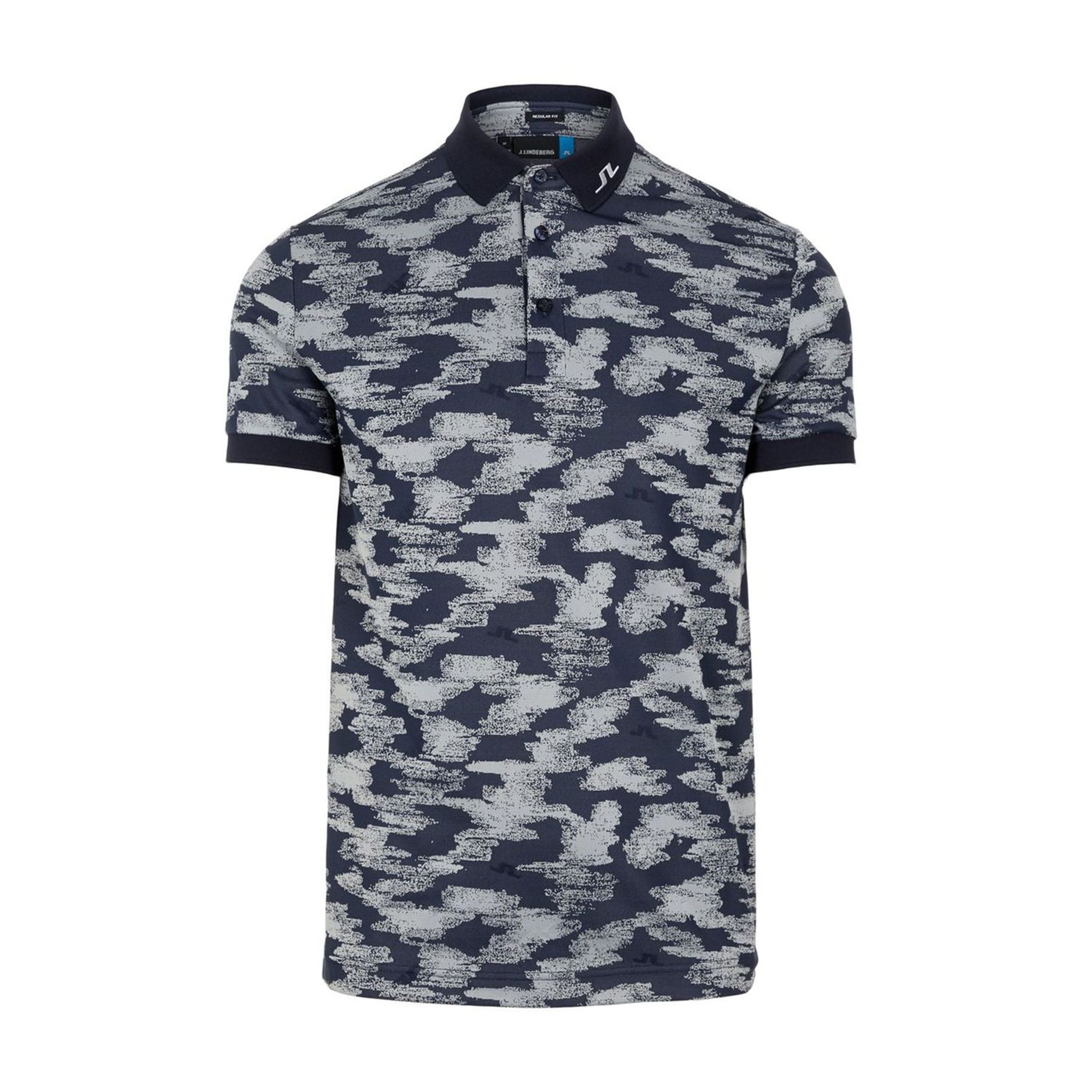 J. Lindeberg M KV Jacquard Reg Fit-TX Jaqua Polo Camou Grey Herren