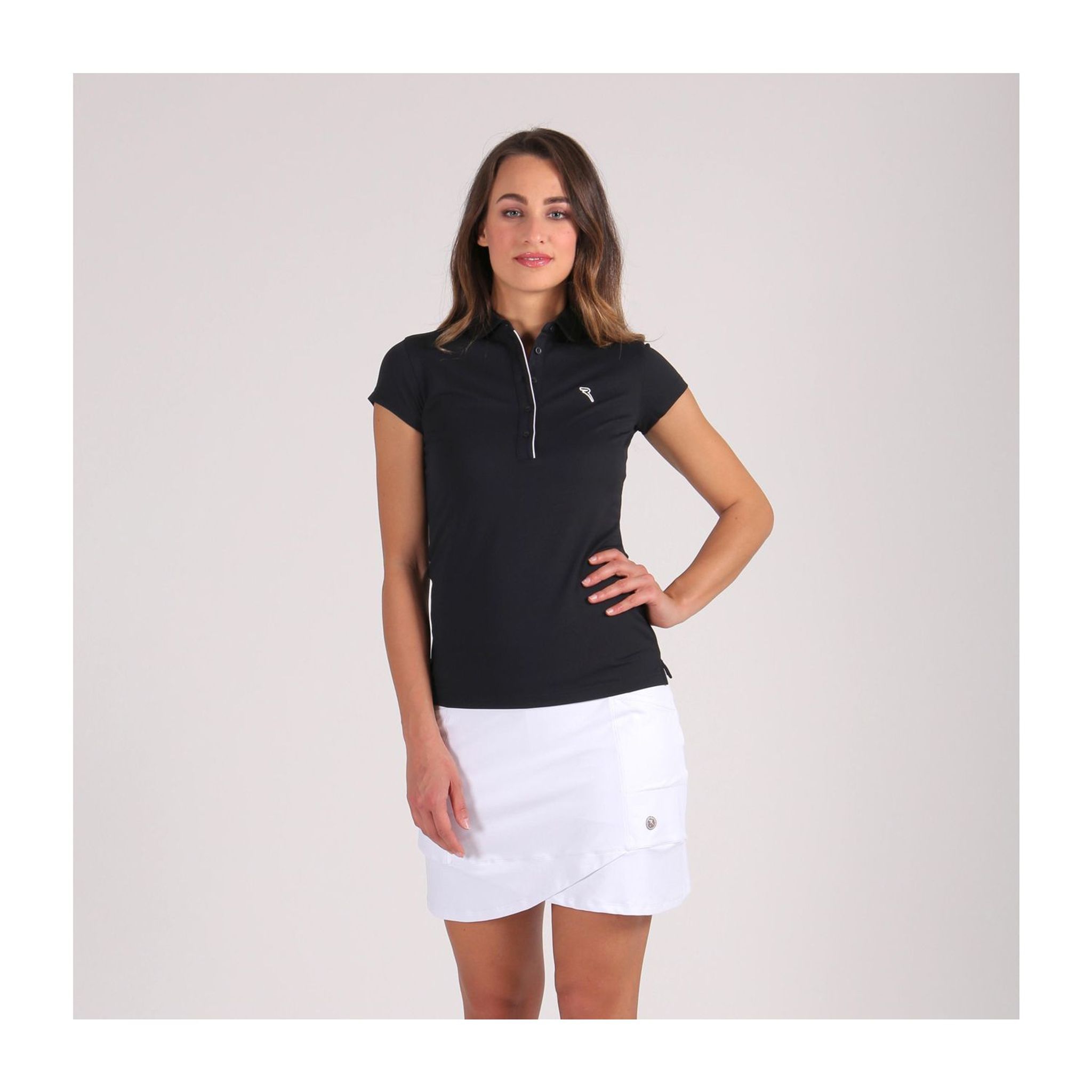 Chervo W Affen SS Polo Schwarz Damen