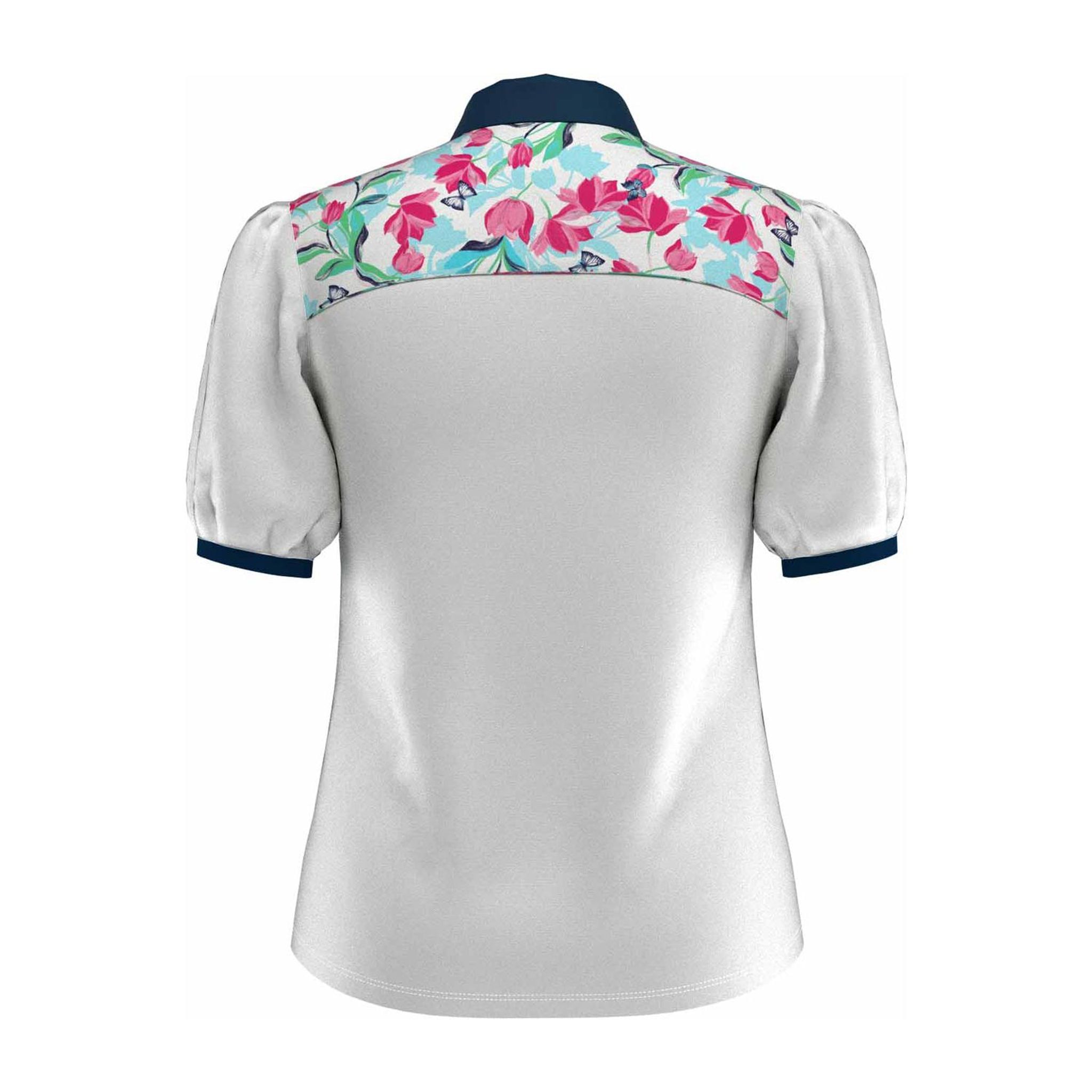 Callaway W Brushstroke Print SS Polo Brilliant White Dámské