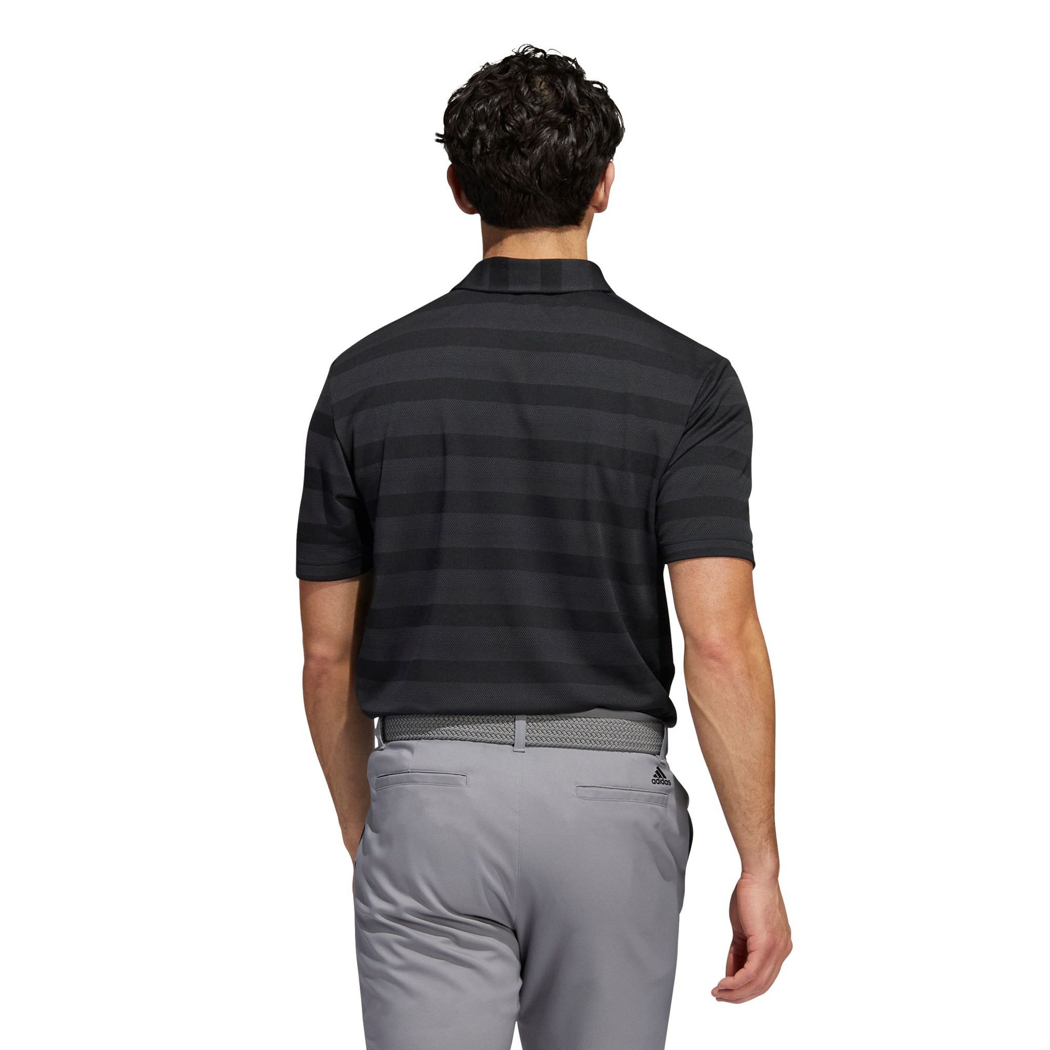 Adidas M Polo Two Colour Stripe Schwarz/Grey Six Herren