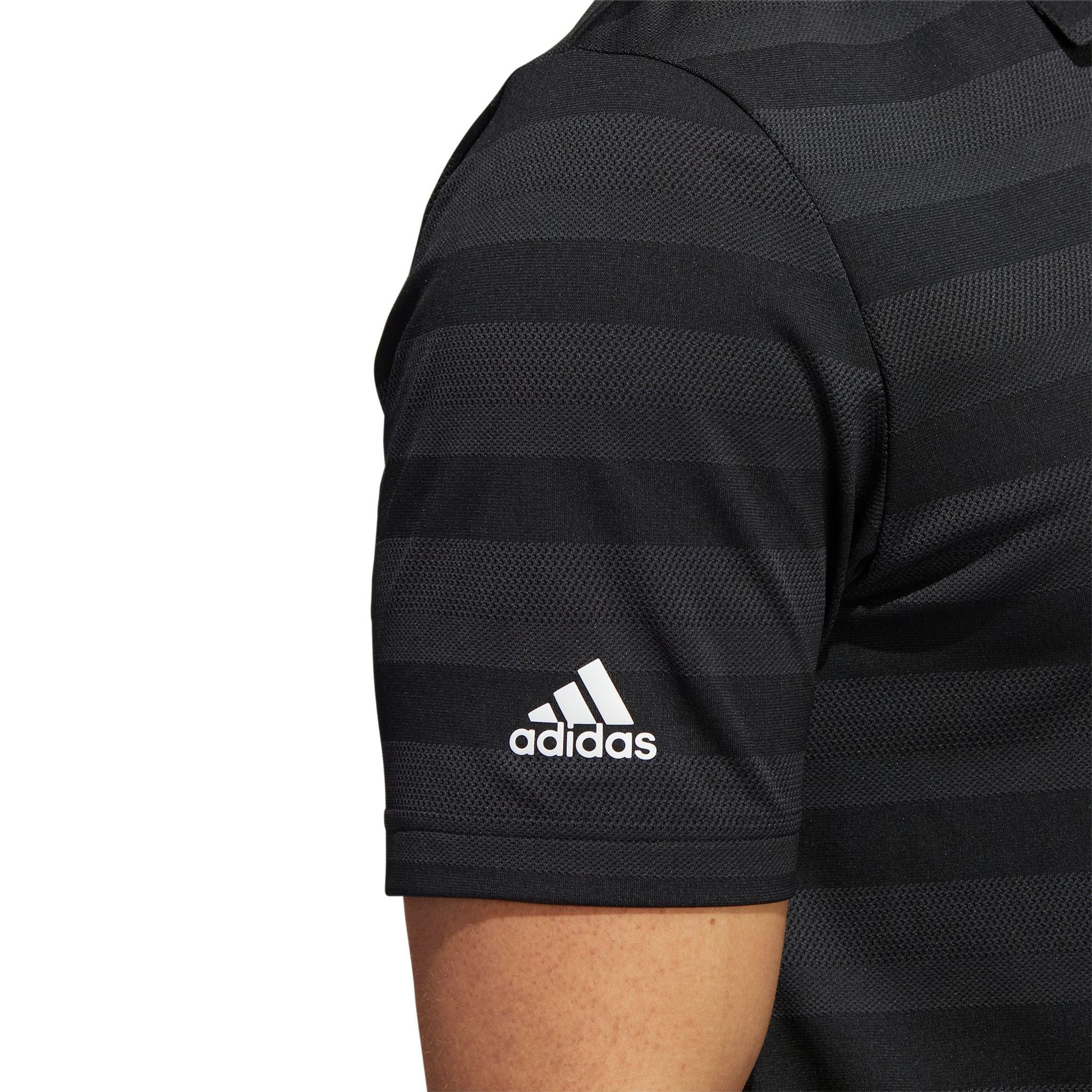 Adidas M Polo Two Colour Stripe Schwarz/Grey Six Herren