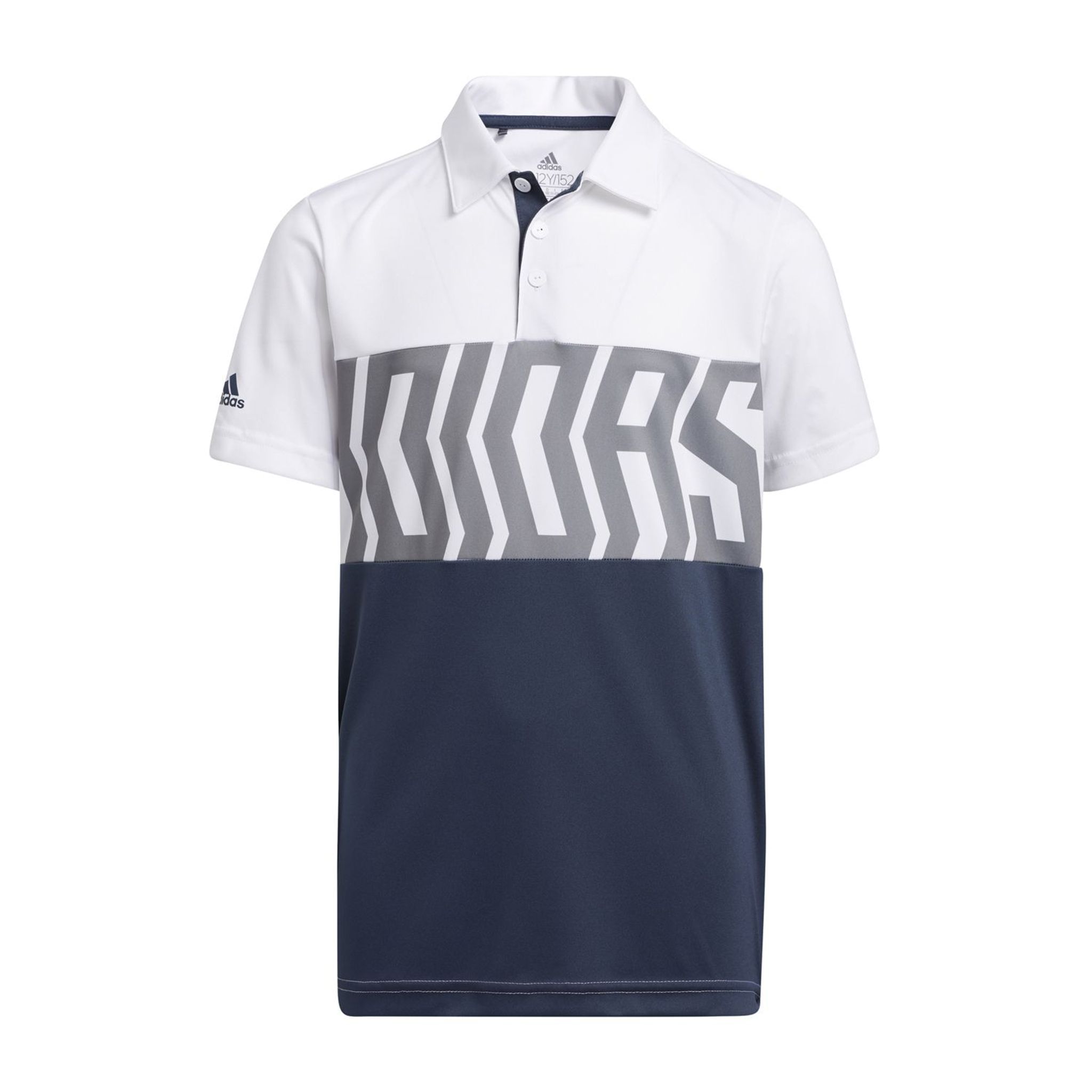 Adidas B Print Color Blocking SS Polo Weiß