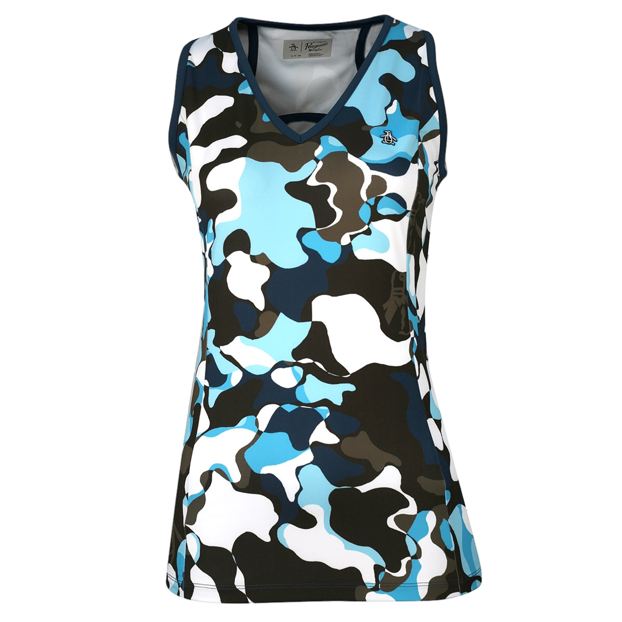 Original Penguin V-Neck Abstract Print Top Dámské