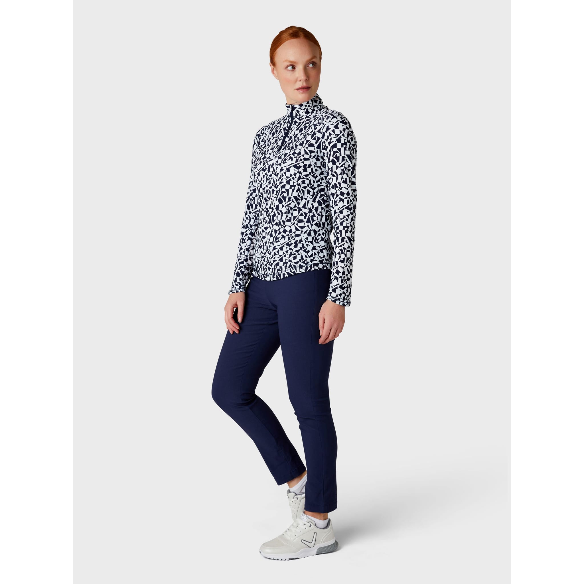 Callaway Two Toned Geo Printed Shirt Damen