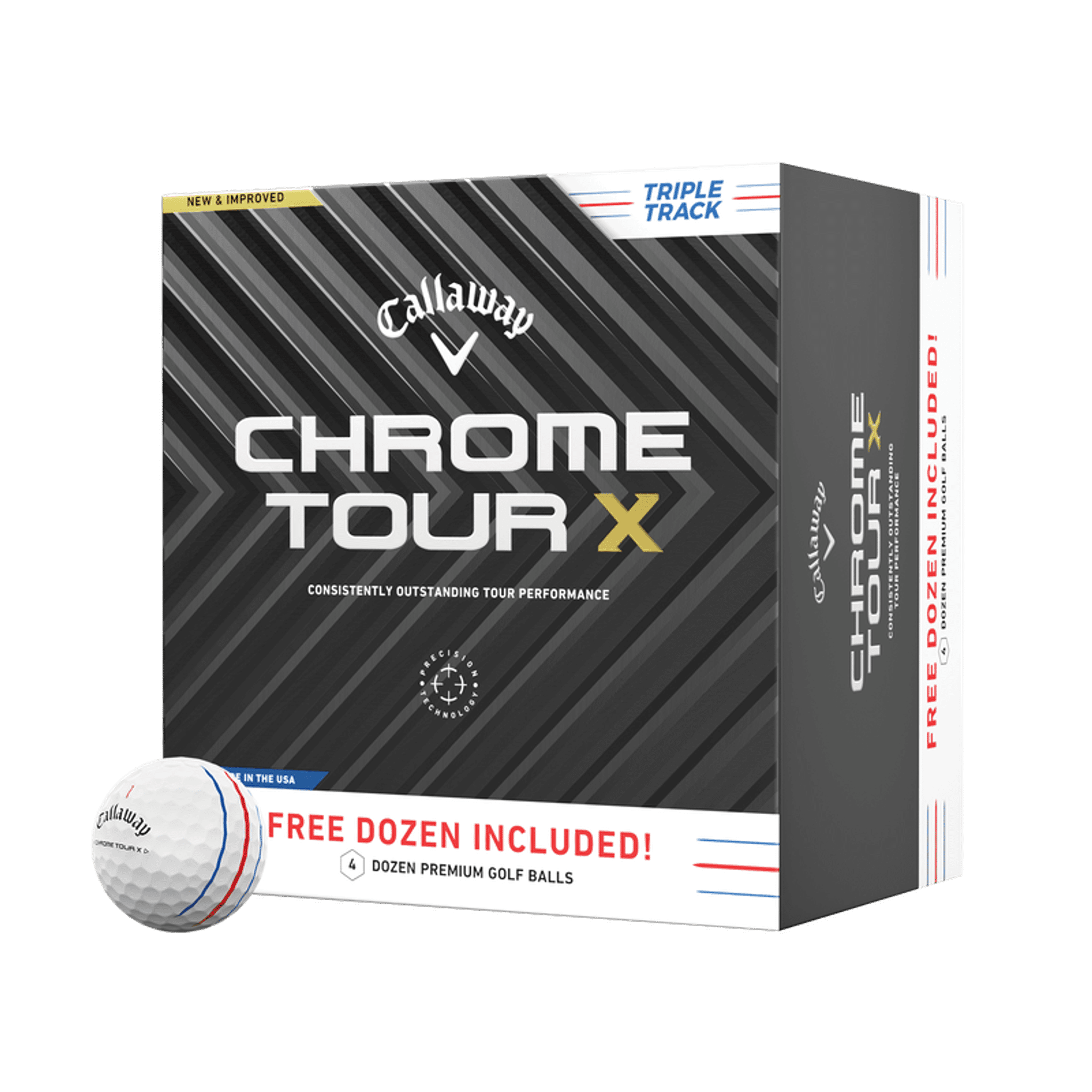 Callaway Chrome Tour X Triple Track [48 kusů] golfové míčky (2024)