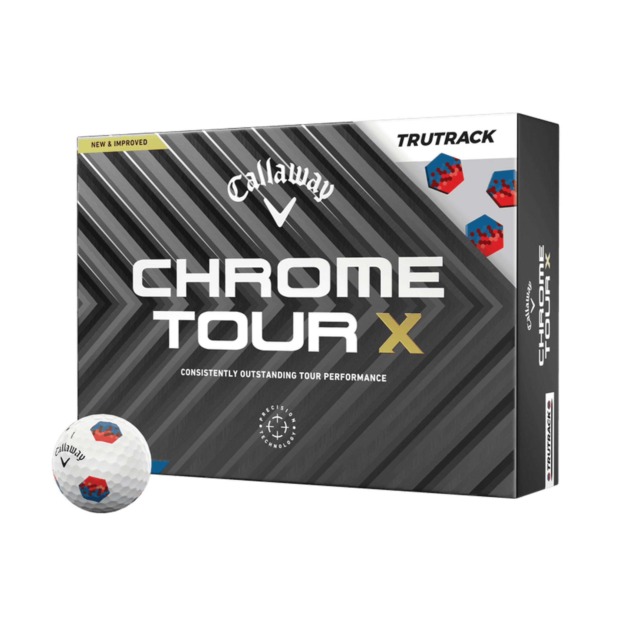 Callaway Chrome Tour X TruTrack [12 kusů] golfové míčky (2024)