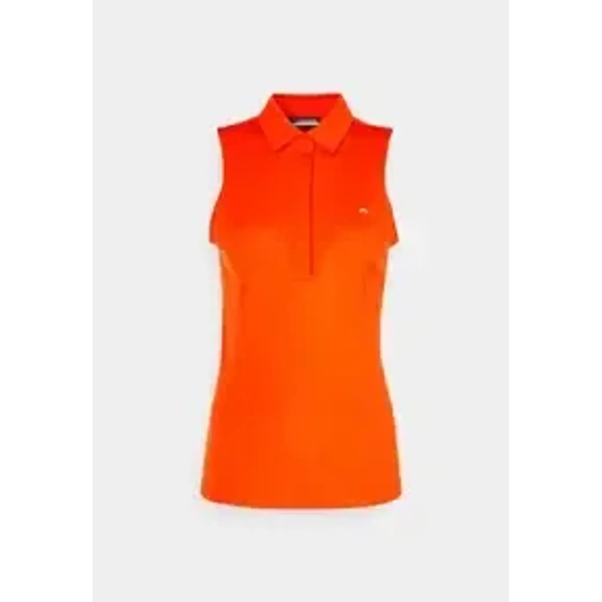 J. Lindeberg W Dena Sleeveless Golf Top Tangerine Tango Dámské