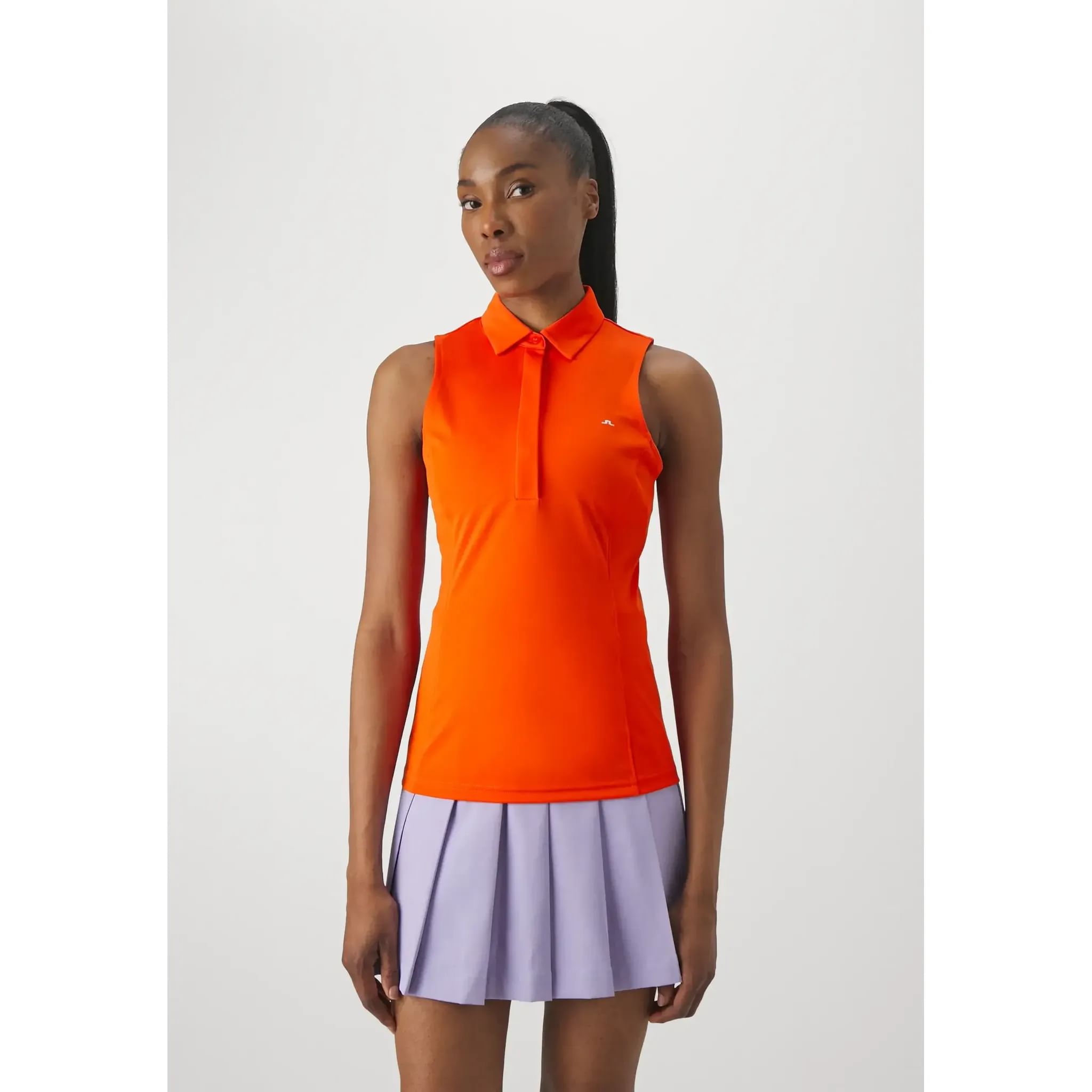 J. Lindeberg W Dena Sleeveless Golf Top Tangerine Tango Dámské