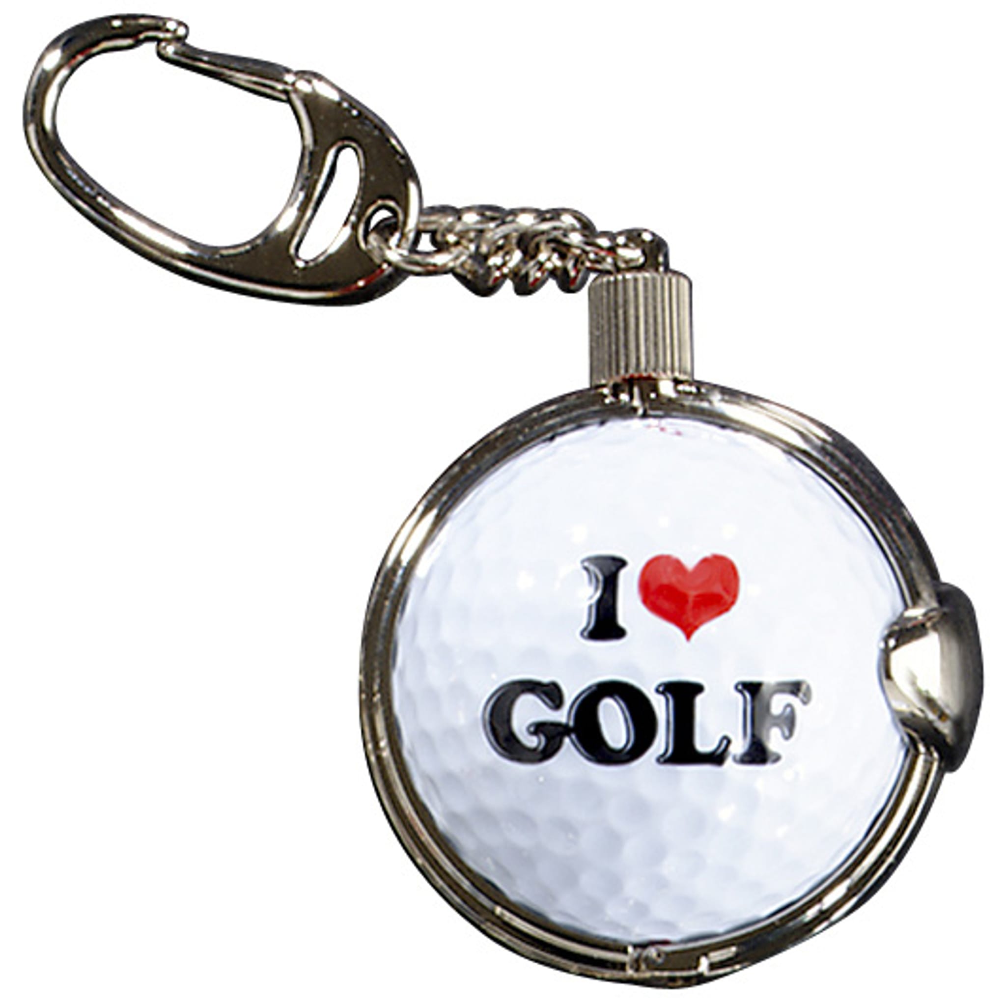 Sportiques Golfgeschenke Schlüsselanhänger I love Golf weiß