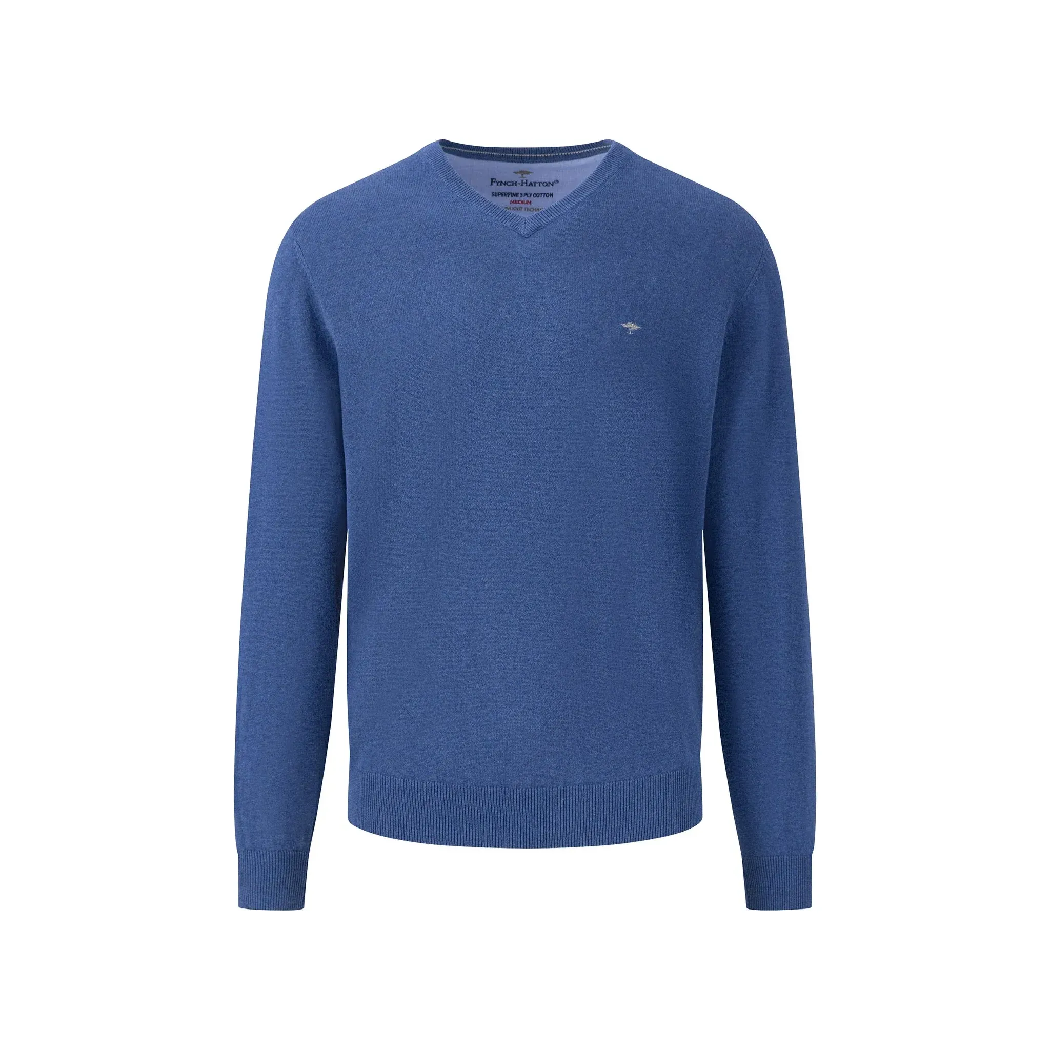 Fynch Hatton V-Neck Pullover HE / Steel / 3XL Pánský